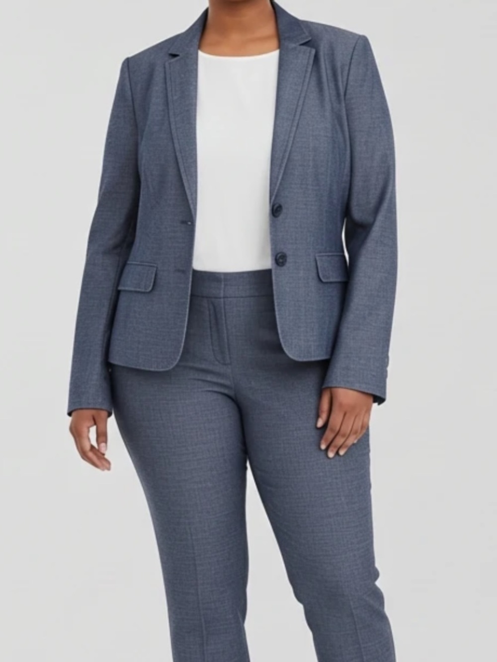 Ann Taylor Navy 2 Chambray Blazer